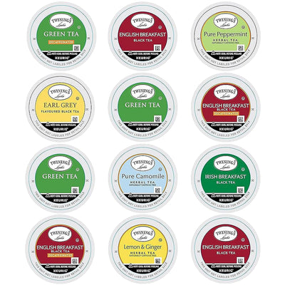 Twinings K Cups Tea Sampler Box (12 Count) 9 Flavors Variety Sampler Pack for English Black Green Herbal Decaffeinated Tea and more Gift for Tea Lovers Women Men Friends Family