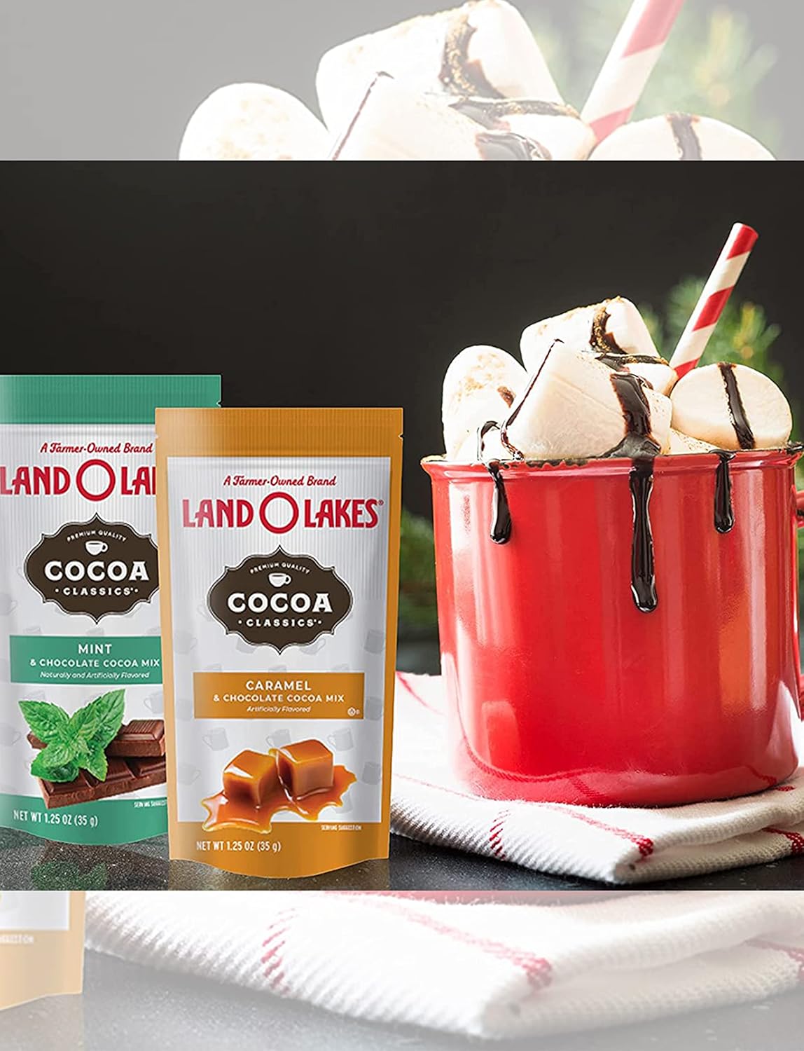 Land O'Lakes Hot Cocoa Mix (14 Count) 7 Flavors Gifts for Students Co-Workers Teens Someone Special Family Friends Her Him Hot Cocoa Gift Box